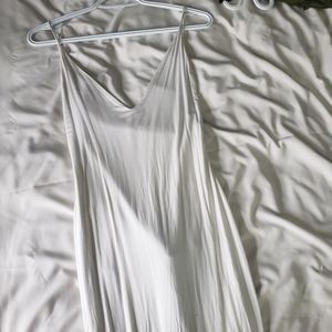 White sexy low back dress with knot detail